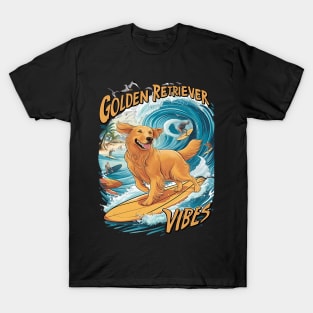 Golden Retriever Surfing Paradise T-Shirt